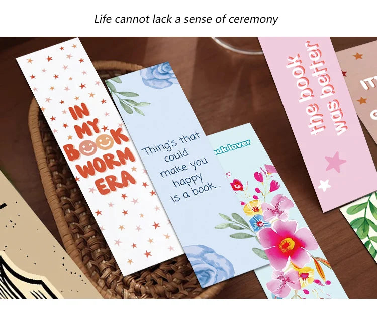 30pcs-simple-literary-reading-bookmarks-durable-paper