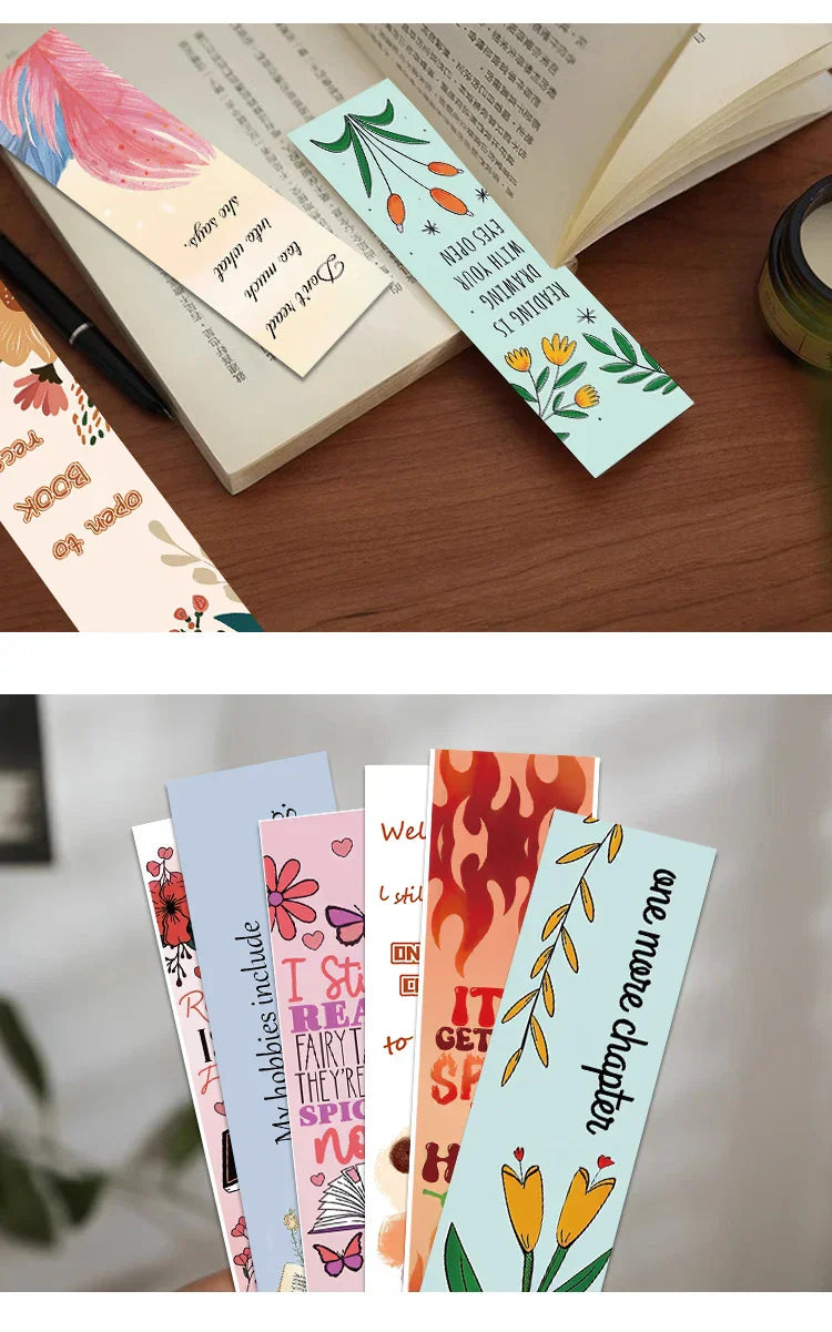 30pcs-simple-literary-reading-bookmarks-durable-paper