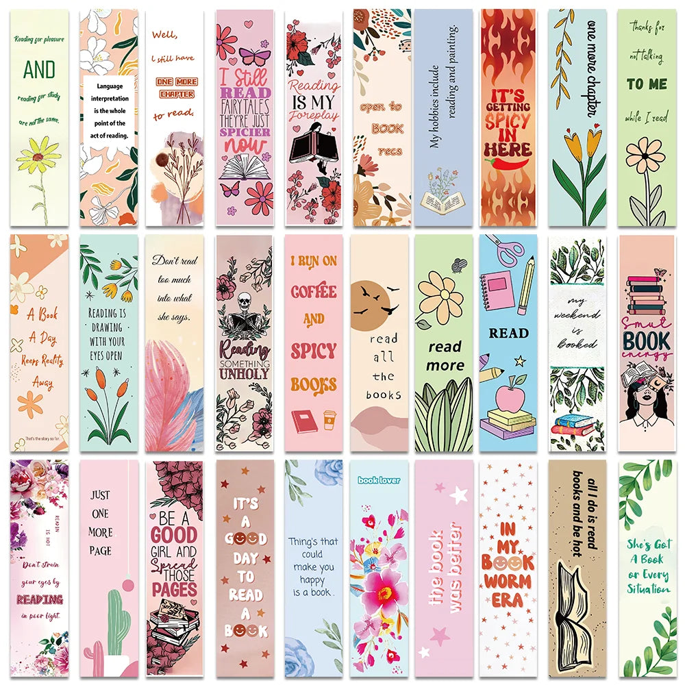 30pcs-simple-literary-reading-bookmarks-durable-paper